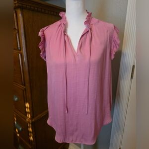 RACHEL Rachel Roy Ruffled Pink Top, Women's Small